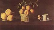 Francisco de Zurbaran Still Life with Lemons,Oranges and Rose (mk08) oil painting on canvas